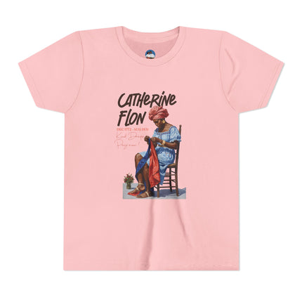 Catherine Flon Heritage Kids T-Shirt  Haitian History & Art-Inspired Graphic Cultural Pride Shirt, Youth Short Sleeve Tee