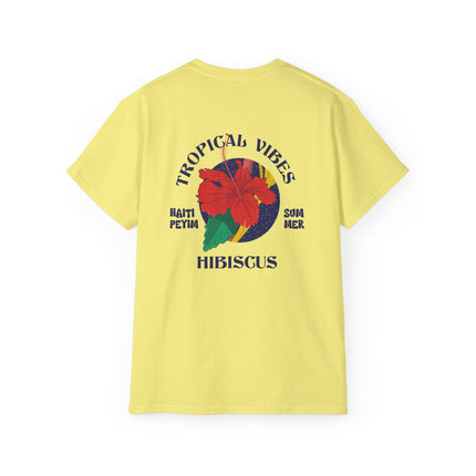 Tropical Vibes Tee Hibiscus Spirit Edition Caribbean-Inspired Graphic T-Shirt Unisex Summer Wear