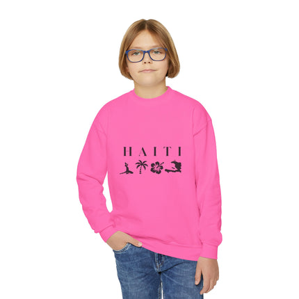 Island Serenity Haiti Coastal Youth Sweatshirt Haitian Nature Series Youth Premium Crewneck