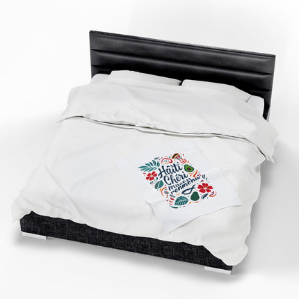 Haiti Chéri Mwen Renmenw Premium Plush Blanket Haitian Love and Cultural Pride - CreoleSizzle