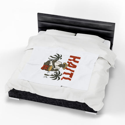 Haiti Agricultural Roots Plush Blanket Tropical Heritage Design Honoring the Land & People - CreoleSizzle