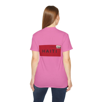 Stamped in Heritage Haitian Pride Graphic Tee Diaspora Connection Series Unisex Ultra Cotton T-Shirt Haitian Street Vibes Graphic on Back