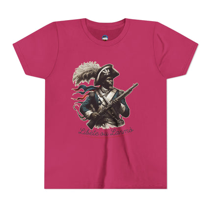 Liberté ou La Mort Youth T-Shirt Haitian Revolutionary Graphic Tee Cultural Pride Kids Apparel Bold Heritage Gift