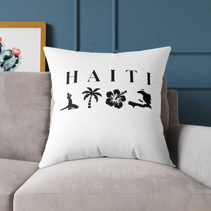 Minimalist Haiti Nature Pillow Tropical Silhouette Design Accent Coastal Calm Collection - CreoleSizzle