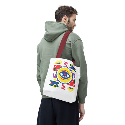 Vodou Eye Haitian Spiritual Art Tote Afro-Haitian Mysticism Design - CreoleSizzle