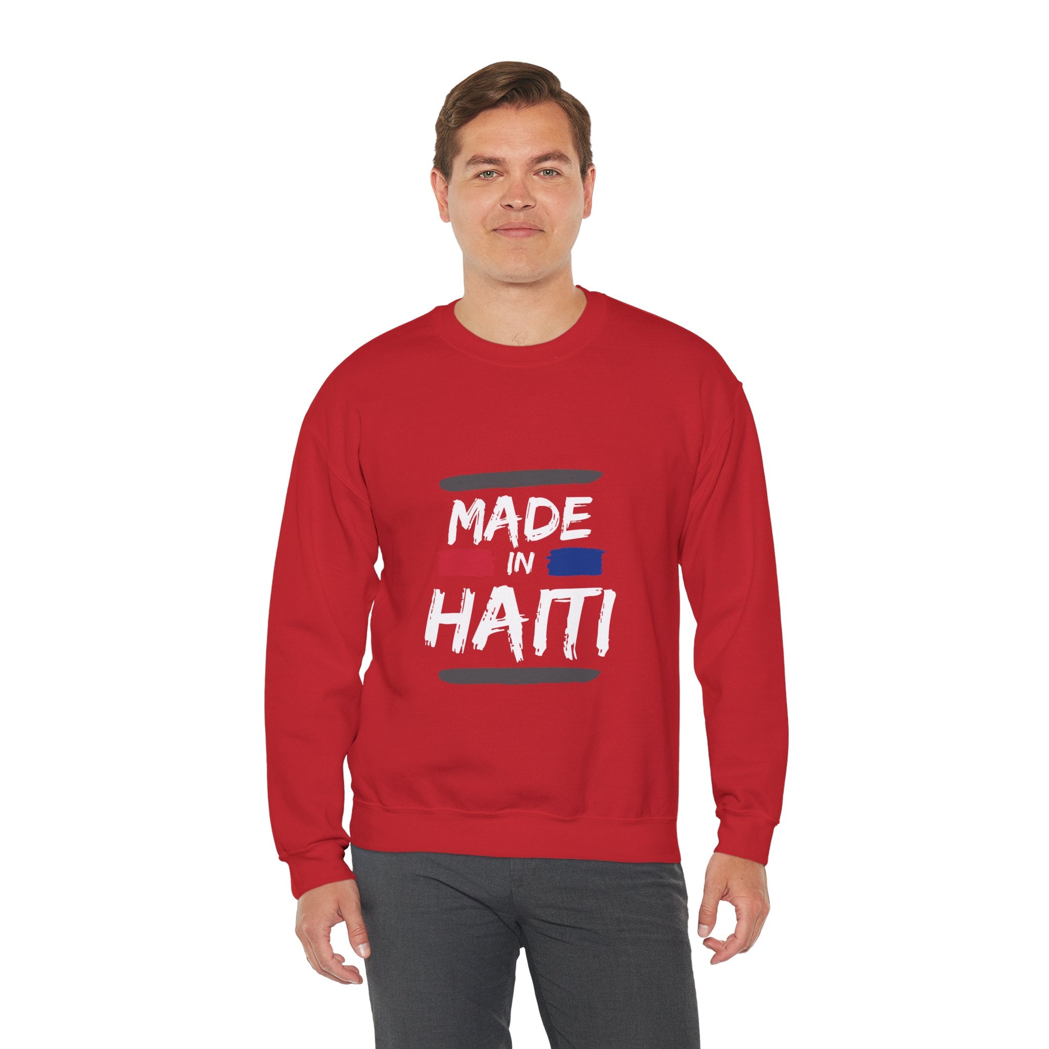 Made in Haiti Unisex Crewneck Sweatshirt – Haitian Pride Sweater, Heritage Clothing, Comfortable Heavy Blend Pullover