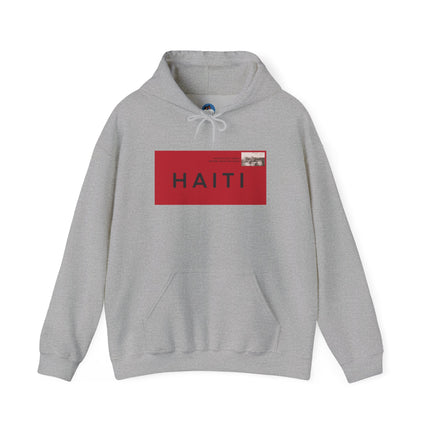 Haiti Stamp Bold Red & Black Seal of Origin Hoodie Haitian Diaspora Pride Series Unisex Hoodie,