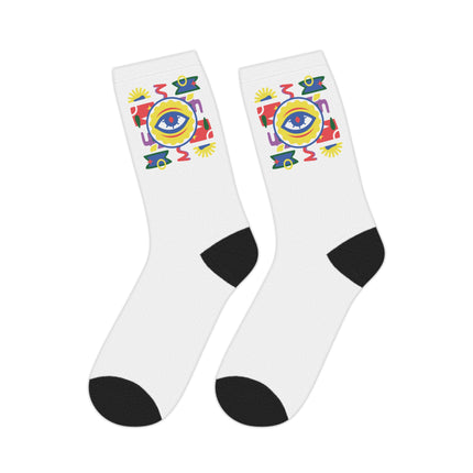 Eye of the Ancestors Limited Heritage Mid Length Socks Spiritual Afro Haitian Design