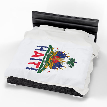 Haitian Flag Ayiti Heritage Plush Blanket Limited Cultural Pride Edition - CreoleSizzle
