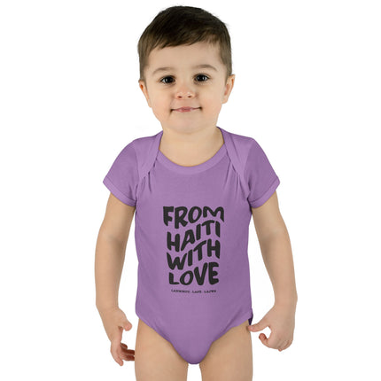 From Haiti With Love Infant Bodysuit Heritage Baby Apparel Premium Newborn Outfit Newborn Baby Clothing