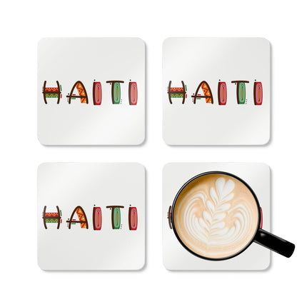 Rara Rhythm Coasters Artistic Haiti Font Coaster Set African Roots Heritage Art