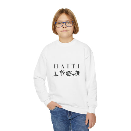 Island Serenity Haiti Coastal Youth Sweatshirt Haitian Nature Series Youth Premium Crewneck