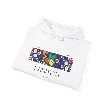 Lanmou Floral Hoodie Haitian Love-Inspired Streetwear Unisex Heavy Blend Hoodie Cozy & Artistic Casual Wear
