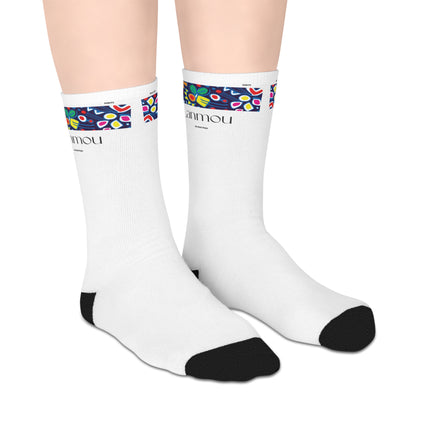 Lanmou Limited Heritage Crew Mid Length Socks Creole Love Design with Haitian Textile Motifs