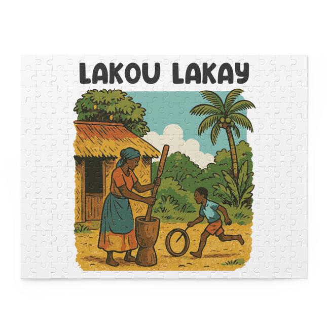 Lakou Lakay Haitian Courtyard Life Puzzle Nostalgic Creole Heritage Edition - CreoleSizzle
