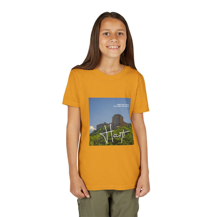 Citadelle Laferrière Youth Tee Haitian Heritage T-Shirt Kids’ Short Sleeve Adventure Shirt Symbol of Resilience & Cultural Pride