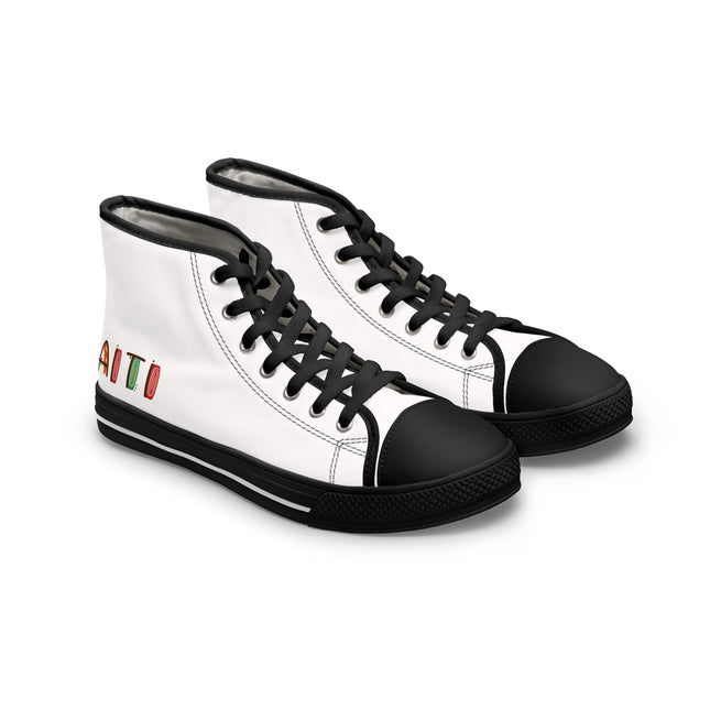 Haiti in Color Heritage Womens High Top Sneakers Afro Caribbean Roots Edition