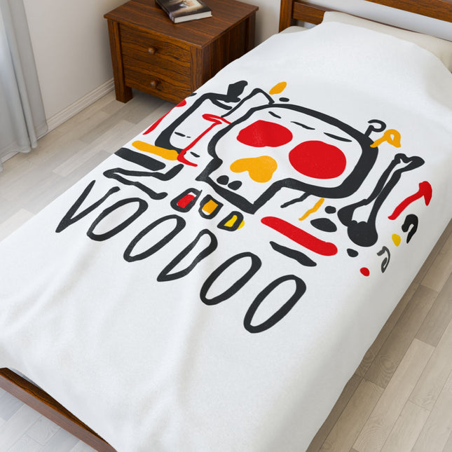 Haitian Vodou Heritage Plush Blanket Bold Afro-Spiritual Art and Cultural Symbolism - CreoleSizzle