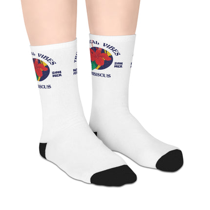 Tropical Vibes Hibiscus Limited Caribbean Edition Mid Length Socks Heritage Summer Drop