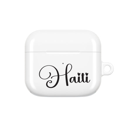 Haiti Calligraphy Minimalist Luxury Script AirPods Case Elegant Heritage Edition