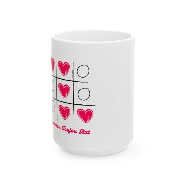 Lanmou Toujou Bat Haitian Tic-Tac-Toe Mug – Romantic Valentine's Day GiftCeramic Mug, (11oz, 15oz) - CreoleSizzle