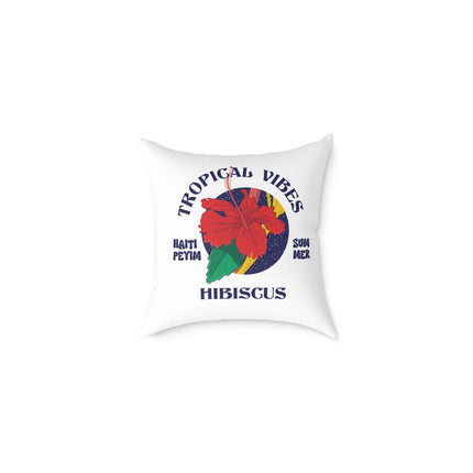 Tropical Vibes Hibiscus Pillow Limited Summer Drop Haiti Island Style - CreoleSizzle