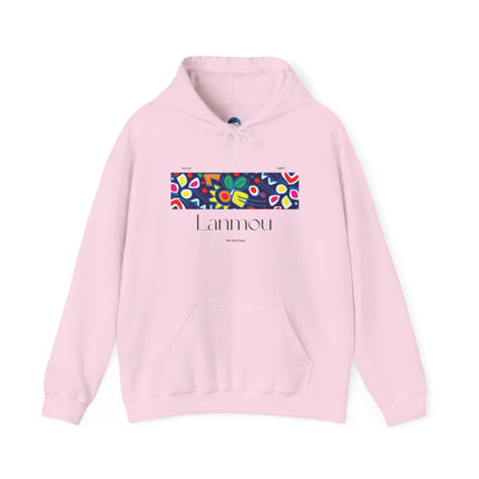 Lanmou Floral Hoodie Haitian Love-Inspired Streetwear Unisex Heavy Blend Hoodie Cozy & Artistic Casual Wear