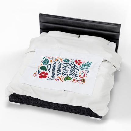 Haiti Chéri Mwen Renmenw Premium Plush Blanket Haitian Love and Cultural Pride - CreoleSizzle