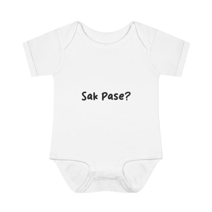 Baby Bodysuit with “Sak Pasé?” Design Soft Cotton Infant Outfit, Cultural Baby Gift for Showers, Birthdays & Family Photos