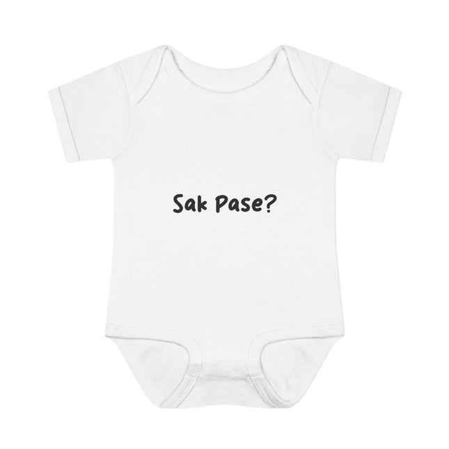 Baby Bodysuit with “Sak Pasé?” Design Soft Cotton Infant Outfit, Cultural Baby Gift for Showers, Birthdays & Family Photos