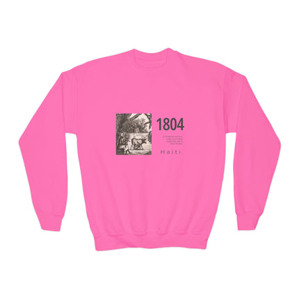 The Revolutionary Spirit Vintage 1804 Youth Sweatshirt Haitian Heritage Series Youth Premium Crewneck