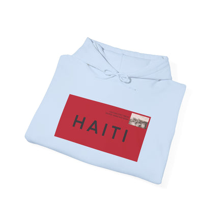 Haiti Stamp Bold Red & Black Seal of Origin Hoodie Haitian Diaspora Pride Series Unisex Hoodie,