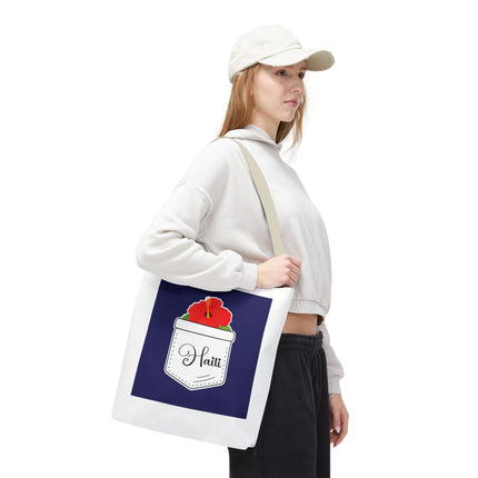Hibiscus Haiti Limited Edition Heritage Tote Bag Tropical Elegance Design - CreoleSizzle