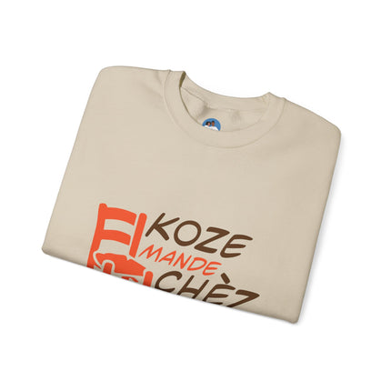 Kozi Madchèz “Grab a Chair” Creole Sweatshirt Playful Haitian Saying Unisex Cozy Crewneck