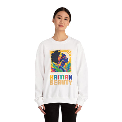 Haitian Beauty Crewneck Sweatshirt Afrocentric Unisex Sweatshirt Cultural Graphic Sweater Black Heritage Apparel