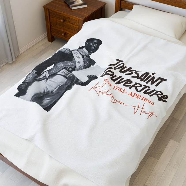 Toussaint Louverture Haitian Revolutionary Icon Premium Plush Blanket The Strategist of Freedom - CreoleSizzle
