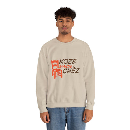 Kozi Madchèz “Grab a Chair” Creole Sweatshirt Playful Haitian Saying Unisex Cozy Crewneck