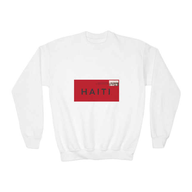 Haiti Pride Youth Crewneck Sweatshirt Cozy Kids Pullover Haitian Heritage Month Unisex Comfortable Sweatshirt
