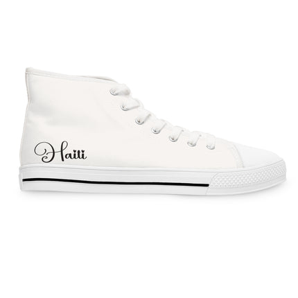 Haiti Calligraphy Limited Heritage Womens High Top Sneakers Minimalist Script Edition