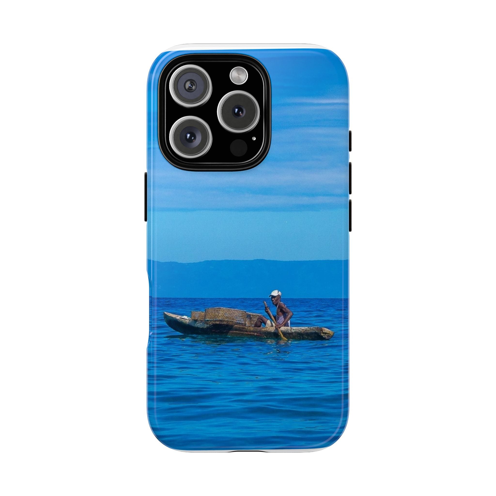 Haitian Fisherman Phone Case – Coastal Art Design – Durable, Stylish Caribbean Inspired Case