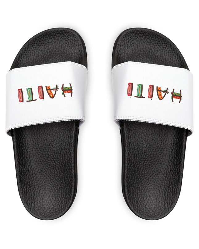 Haiti Pride Slide Sandals Minimalist Heritage Edition