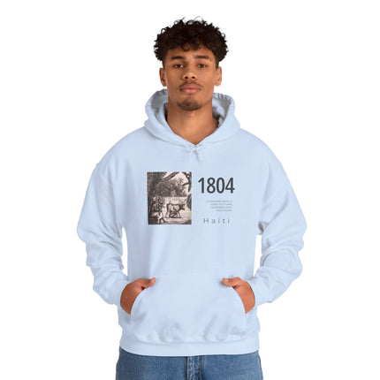 1804 Independence Heritage Hoodie Haiti History & Freedom Tribute Vintage Sketch Unisex Casual Hoodie