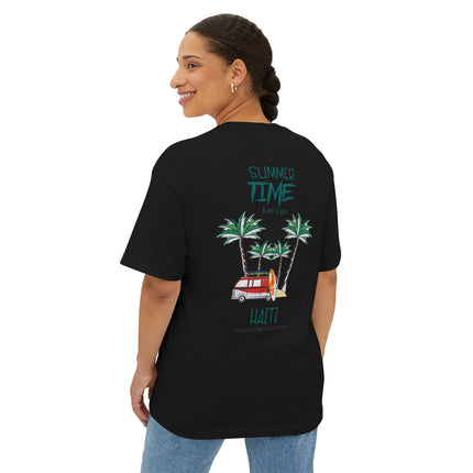 Summer Time Haiti Tropical Tap-Tap Oversized Tee Caribbean Vibes Collection Unisex Relaxed Fit Haitian Street Vibes Graphic on Back