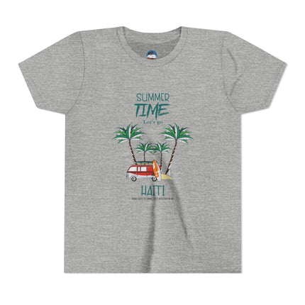 Summer Adventure Youth Tee Haiti Vacation Edition Kids Short Sleeve Shirt Caribbean Pride Apparel