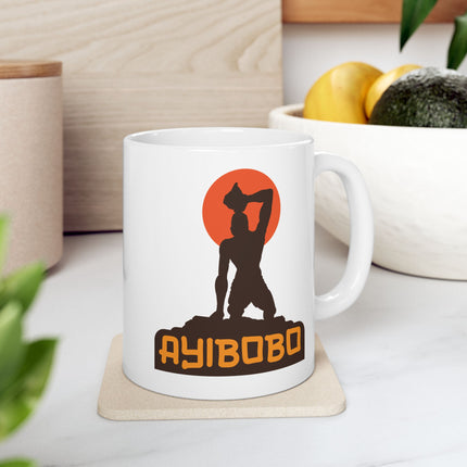 Ayibobo Maroon Warrior Call Premium Mug Haitian Ancestral Strength & Spiritual Heritage - CreoleSizzle