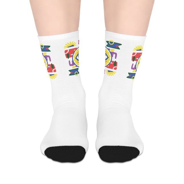 Eye of the Ancestors Limited Heritage Mid Length Socks Spiritual Afro Haitian Design