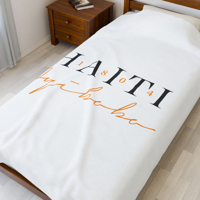 1804 Ayibobo Velveteen Blanket Haitian Legacy Throw for Heritage Homes - CreoleSizzle