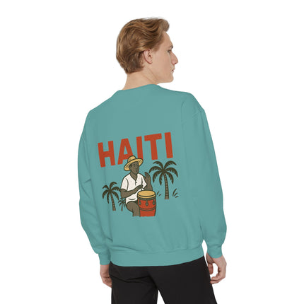 Roots of Haiti Cultural Heritage Sweatshirt Unisex Garment-Dyed Crewneck  Haitian Pride Apparel