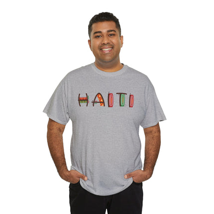Haiti in Color Limited Heritage Drop Tee Artistic Creole Typography - CreoleSizzle