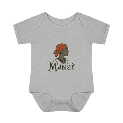 Manzè Infant Bodysuit Haitian Heritage Baby Onesie Empowering Creole Design Premium Infant Apparel
